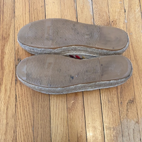Soludos Red Floral Embroidered Espadrilles Size 5 - Picture 7 of 9